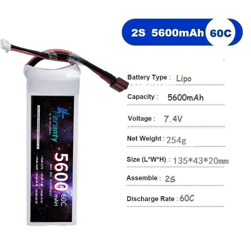 TERANTY 5600MAH 60C 2S 3S 4S 6 - Drone Battery 6S review and price